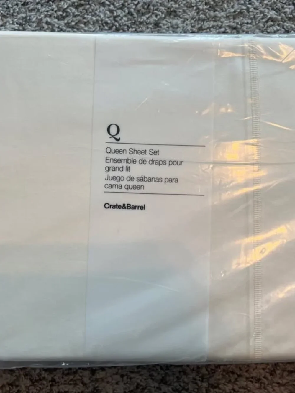NWT Crate&Barrel 100% Cotton Queen Sheet Set